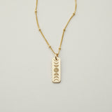 Moon Phase Mini Bar Necklace with Harlow Chain